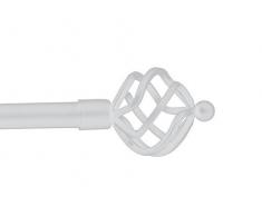 DEBEL 2720341 90â160 cm mÃ©tallique SphÃ©rique Tringle Ã Rideaux Blanc