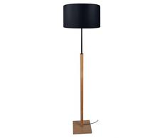 Tosel 51164 Lampadaire 1 LumiÃ¨re, Bois, E27, 40 W, Noir, 40 x 155 cm