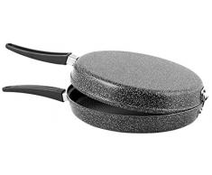 Home Poêle à Omelette, Antiadhérente, Pierre, Noir/Argent, 24 cm