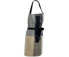 kela Tablier Tabea avec Motif des Tasses 80x67cm en Coton, Gris/Taupe, 80x67x2 cm