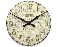 Roger Lascelles Gal/Butler Horloge, Bois Dense, crÃ¨me, 50 x 6 x 50 cm