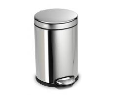 Simplehuman CW1851CB 4.5 litres Poubelle Ronde à pédale, Acier Poli, 4,5 L