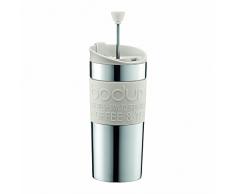 Bodum - K11067-913 - Travel Press Set - Mug Ã Piston en Inox + Couvercle Extra - 0,35 L - Blanc CrÃ¨me