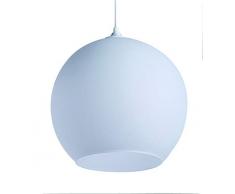 Luminaire Shadow, suspension verre givrÃ©, Blanc, Ã¸ 30 x H 30 cm