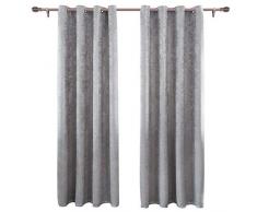 WOLTU VH5884dg-2 Lot de 2 Rideaux occultants occultants avec Åillets Gris 135 x 225 cm