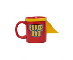 thumbs Up! - Super Dad Mug - Tasse Céramique avec une cape de super-héro - rouge / jaune - 350ml - 1001744