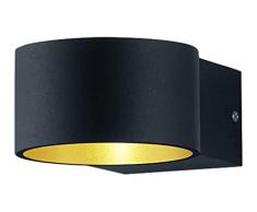 TRIO, Applique, Lacapo incl. 1 x LED,SMD,4,5 Watt,3000K,430 Lm. Corps: metal, noir mat L:10,5cm, H:6,0cm, P:15,0cm IP20,OSRAM Inside,Point lumineux en haut et en bas,Montage au mur