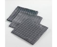 douceur dintérieur 3 serviettes de table 40x40 cm maillon anthracite