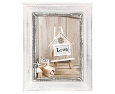 Zep SY1268 Cadre Photo Bois 15x20 cm Athis, Blanc/Gris, 27 x 22 x 2 cm