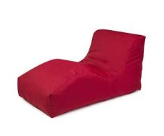 Outbag 01WAVPLU-Red DextÃ©rieur Pouf, Polyester, Rouge, 125 x 70 cm