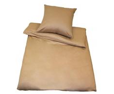 Kinzler Parure de lit en satin de coton de haute qualitÃ©â¯Â» Uni, moderne, diffÃ©rentes tailles/couleurs, beige, 80 x 80 cm + 135 x200 cm