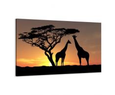 Visario 4034 Tableau en Toile de Lin Motif Paysage Africain 80 x 60 cm