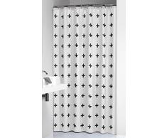 Sealskin Duschvorhang Signes Schwarz Rideau de Douche, Tissu, weiÃ, 200 x 180 x 0,5 cm