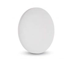 Lampe murale ronde décorative LED V-TAC 9W Rétro-éclairée Imperméable, corps en aluminium moulé sous pression blanc Lumières modernes compatibles avec les capteurs pour le salon Chambre à coucher Salle de bain Espaces extérieurs