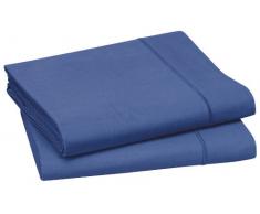 Blanc des Vosges Uni Percale Taie de traversin Coton Bleu Royal 90 x 230 cm