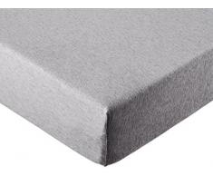 AmazonBasics Drap-housse en jersey chiné pour lit enfant, Gris clair, Lot de 2