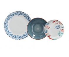 Tognana Service de table 18 pièces Sophy, Porcelaine, multicolore