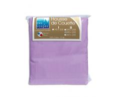 Nuit des Vosges 2106138 Cotoval Housse de Couette Uni Coton Parme 220 x 240 cm