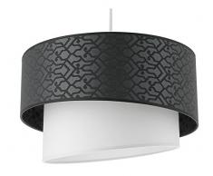 METROPOLIGHT 12460CI257 Suspension cylindre Ionos MÃ©nara, Texture, Noir/Blanc, 38 x 38 x 23 cm