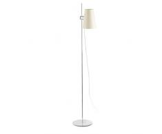 Faro Barcelona 29998Â - Lupe Lampe sur pied avec corps en mÃ©tal et abat-jour textile 20Â W Blanc