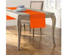 La Lin Popeline de Polyester Chemin de Table, Polyester, Orange, 35.56 x 274.3 x 0.04 cm