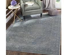 Safavieh Tapis dinspiration Vintage, Tissé Fibre de Viscose douce Tapis en Beu Clair / Gris Clair, 120 X 180 cm