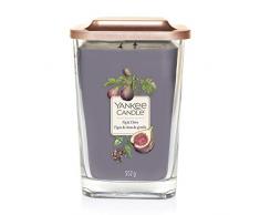 Yankee Candle collection Ãlévation bougie parfumée carrée avec 2 mèches, grande taille, avec couvercle socle de présentation, Figue et clous de girofle