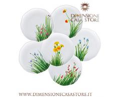 PORCELLANA Assiettes de Porcelaine Flores, Porcelaine, Blanc, 0,1Â x 0,1Â x 0,1Â cm