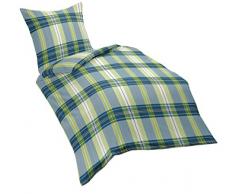 Fleuresse 133669Â Kit Parure de lit en Flanelle de Coton, Bleu pÃ©trole, 200Â x 155Â x 6Â cm