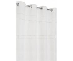Rideaudiscount Rideau 100% Coton 140x240 cm Ã 8 Oeillets Style Charme Blanc
