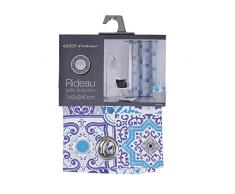 coton dintÃ©rieur rideau a oeillets 140x240 cm coton persane bleu