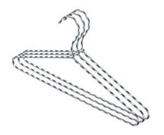 Domopak Living 8001410074089 Set 3 Cintre en Corde, Acier/Polyester, Gris, 1 x 40,4 x 19,5 cm