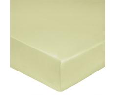 Blanc des Vosges Uni Percale Drap housse 2 tÃªtes Coton Anis 160 x 200 cm Bonnet de 30 cm