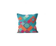 Soleil docre Patchwork Housse, Coussin, Coton, Multicolore, 40 x 40 cm