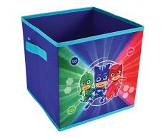 FUN HOUSE 712934 Bac de Rangement avec poignÃ©es pour Enfant, PP/Carton/Armature/Plastique, Bleu, 28 x 28 x 28 cm