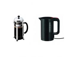 Bodum - 1928-16 Chambord - CafetiÃ¨re Ã Piston - 8 Tasses - 1 L + Bouilloire Ã©lectrique 1.0 L noire