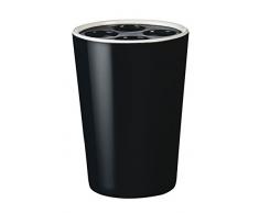 RIDDER 20012100 Verre Ã brosses Ã Dents Fashion SynthÃ©tique, Noir, 8 x 8 x 11,3 cm