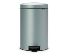 Brabantia 114120 Poubelle à Pédale Newicon avec Seau en Plastique, 20 L - Menthe Métallique
