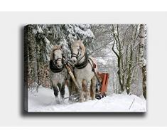 Bonamaison Peinture sur toile, multicolore, 70 x 100 cm - Conçu et fabriqué en Turquie