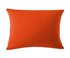 Blanc des Vosges Uni Jersey Taie Coton Orange 60 x 40 cm