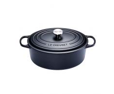 Le Creuset, Cocotte Signature en Fonte ÃmaillÃ©e avec Couvercle, Ã 33cm, Ovale, Compatible avec Toutes Sources de Chaleur (Induction Incluse), CapacitÃ© : 7.5 L, 6.595 kg, Noir