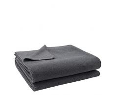 zoeppritz since 1828 Plaid en Polyester Viscose, 940 Medium Grey Mel, 110x150cm