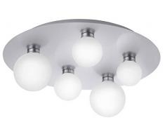 Trio Leuchten 650810507 Smart Home Plafonnier, Métal, Nickel Mat