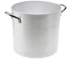 Pentole Agnelli Casserole en Aluminium, avec 2 poignées en Acier Inoxydable, Argent 22 cm Argent