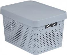 Curver 04742-099-00 Infinity Points Boîte à Rangement avec Couvercle Plastique Gris Clair 36,3 x 27 x 22,2 cm 17 L
