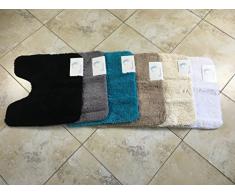 Cazsplash Tapis Contour WC en Microfibre, Coton, Stone, 50 x 53 x 2.5 cm