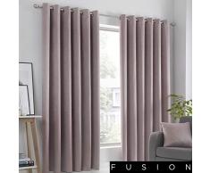 Fusion Strata Paire de Rideaux occultants Ã Åillets, Rose poudrÃ©, 46 Width x 54 Drop (117 x 137cm)