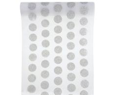 Santex 2974 Chemin de Table avec Pois Pailletés Blanc