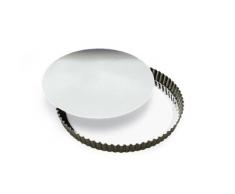 Gobel 126430 Moule Tourtière Ronde Cannelée Fond Mobile Fer Argenté Ø 24 cm