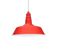 Relaxdays Plafonnier Suspension Industrie, en mÃ©tal, Plafonnier, Lustre, dimensionsâ¯: env. 116Â x 36Â x 36Â CM, rouge